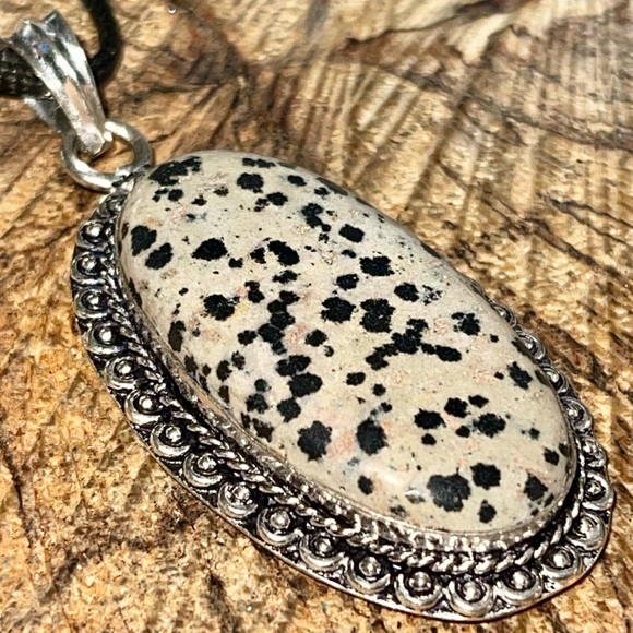 Spotted Dalmation Jasper Pendant 2 1/2” - Picture 8 of 12